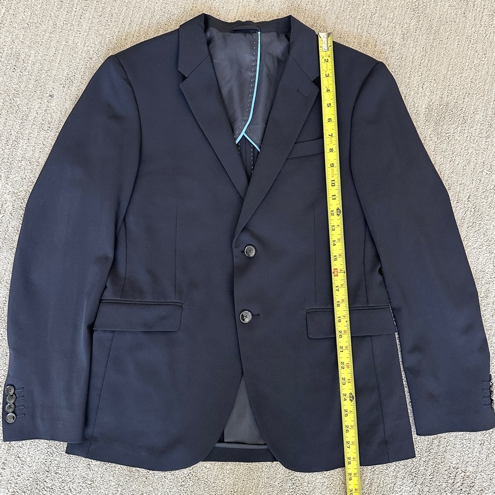 ZARA Traveler Blazer Mens 40 Navy Blue Bistretch Quick Dry Made to Move - Picture 10 of 13